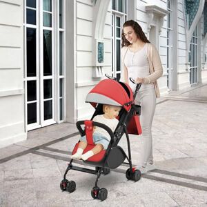 Willonin Poussette Canne, Jusqu'à 18 kg, Légère, Suspension 4 Roues, Pliable, Harnais réglables à 5 points, Repose-pieds- 47 * 72 * 97CM Rouge - Publicité Willonin Poussette Canne, Jusqu'à 18 kg, Légère, Suspension 4 Roues, Pliable, Harnais réglables à 5 points, Repose-pieds- 47 * 72 * 97CM Rouge - Publicité