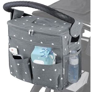 Orzbow Grande Sac Poussette Bebe,Étanche 22L Organisateur Poussette avec 2 Porte-gobelets,Multifonctionnel Sac Rangement Poussette avec Séparateur Amovible,Doublure et Porte-bouteille Isolante (Gris) - Publicité Orzbow Grande Sac Poussette Bebe,Étanche 22L Organisateur Poussette avec 2 Porte-gobelets,Multifonctionnel Sac Rangement Poussette avec Séparateur Amovible,Doublure et Porte-bouteille Isolante (Gris) - Publicité