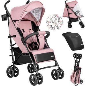 TULANO Davos 35 Poussette Canne Légère et Pliable – Poussette Citadine jusqu'à 22 kg (4 ans) – Dossier Inclinable avec Canopy XXL et Chancelière – Tissu Imperméable – Rose - Publicité TULANO Davos 35 Poussette Canne Légère et Pliable – Poussette Citadine jusqu'à 22 kg (4 ans) – Dossier Inclinable avec Canopy XXL et Chancelière – Tissu Imperméable – Rose - Publicité