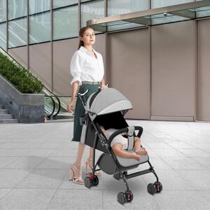 Willonin Poussette Canne, Jusqu'à 18 kg, Légère, Suspension 4 Roues, Pliable, Harnais réglables à 5 points, Repose-pieds 47 * 72 * 97CM Gris - Publicité Willonin Poussette Canne, Jusqu'à 18 kg, Légère, Suspension 4 Roues, Pliable, Harnais réglables à 5 points, Repose-pieds 47 * 72 * 97CM Gris - Publicité
