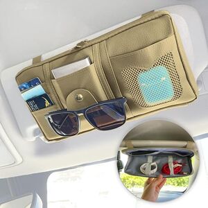 MyGadget Organisateur pour Pare-Soleil pour Voiture en Similicuir Accessoire de Rangement avec Poche intérieure Porte-Documents & Porte-Lunettes Beige - Publicité MyGadget Organisateur pour Pare-Soleil pour Voiture en Similicuir Accessoire de Rangement avec Poche intérieure Porte-Documents & Porte-Lunettes Beige - Publicité