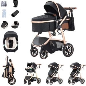 Zkiprm Poussette 3 en 1, Système de Voyage Avec Siège Auto, Landau Accoudoirs réglables, Habillage pluie, Moustiquaire, Châssis aluminium, Landau urbain pour enfants 0-4 ans - Publicité Zkiprm Poussette 3 en 1, Système de Voyage Avec Siège Auto, Landau Accoudoirs réglables, Habillage pluie, Moustiquaire, Châssis aluminium, Landau urbain pour enfants 0-4 ans - Publicité