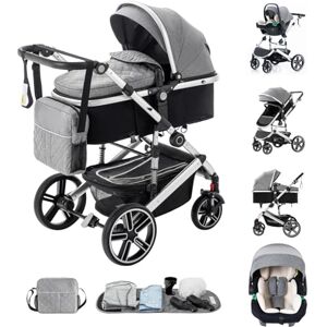 Kakbgee Poussette Combinée 3 en 1, Poussettes Citadines Avec ECE R129 Siège Auto, Poignée Réglable en Hauteur Poussette Bébé, Châssis en Aluminium Haute vue Poussette pour Nouveau (0-4Ans, 22KG) - Publicité Kakbgee Poussette Combinée 3 en 1, Poussettes Citadines Avec ECE R129 Siège Auto, Poignée Réglable en Hauteur Poussette Bébé, Châssis en Aluminium Haute vue Poussette pour Nouveau (0-4Ans, 22KG) - Publicité