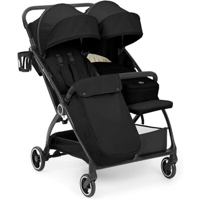 Ickle Bubba Aries Double Prime Poussette à pliage automatique (Noir) – Poussette double légère de 10,5 kg, pliable à une main, sièges réglables, housse de pluie, repose-pieds, porte-gobelet et - Publicité Ickle Bubba Aries Double Prime Poussette à pliage automatique (Noir) – Poussette double légère de 10,5 kg, pliable à une main, sièges réglables, housse de pluie, repose-pieds, porte-gobelet et - Publicité