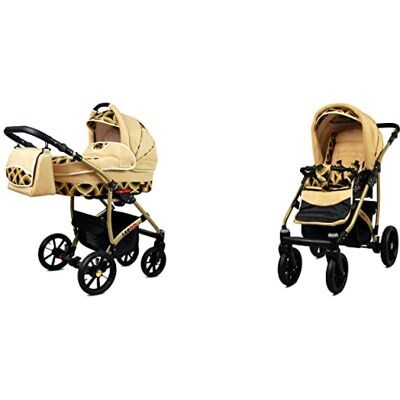 Babylux Largo Poussette Bébé 2en1 Profonde et Poussette Avec Accessoires Réglable et Pliable Construction en Aluminium Léger 2 Options de Montage Imperméable Gold Rainbow Gold Frame - Publicité Babylux Largo Poussette Bébé 2en1 Profonde et Poussette Avec Accessoires Réglable et Pliable Construction en Aluminium Léger 2 Options de Montage Imperméable Gold Rainbow Gold Frame - Publicité