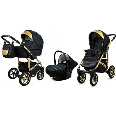 Babylux ® Enfant Poussette Combinée Set 3 en 1 Gold Lux incl. Nacelle - Publicité Babylux ® Enfant Poussette Combinée Set 3 en 1 Gold Lux incl. Nacelle - Publicité