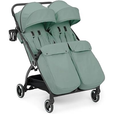 Ickle Bubba Aries Double Max Poussette à pliage automatique (vert sauge) – Poussette jumelle fine et légère de 10,5 kg, pliable à une main, sièges réglables, pare-soleil ventilés, housse de pluie - Publicité Ickle Bubba Aries Double Max Poussette à pliage automatique (vert sauge) – Poussette jumelle fine et légère de 10,5 kg, pliable à une main, sièges réglables, pare-soleil ventilés, housse de pluie - Publicité