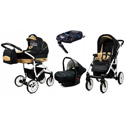 Babylux ® Enfant Poussette Combinée Set 4 en 1 Largo incl. Nacelle, Canne, Siège de voiture, ISOFIX Base Siège Auto Pliable avec Sac à langer, Habillage pluie etc. Publicité Babylux ® Enfant Poussette Combinée Set 4 en 1 Largo incl. Nacelle, Canne, Siège de voiture, ISOFIX Base Siège Auto Pliable avec Sac à langer, Habillage pluie etc. Publicité