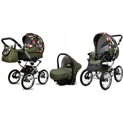 Babylux ® Enfant Poussette Combinée Set 3 en 1 Margaret Exclusive incl. Nacelle, Canne, Siège de voiture Siège Auto Pliable avec Sac à langer, Habillage pluie, Moustiquaire etc. Publicité Babylux ® Enfant Poussette Combinée Set 3 en 1 Margaret Exclusive incl. Nacelle, Canne, Siège de voiture Siège Auto Pliable avec Sac à langer, Habillage pluie, Moustiquaire etc. Publicité