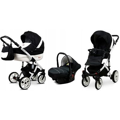 Babylux ® Enfant Poussette Combinée Set 3 en 1 Lilly incl. Nacelle, Canne, Siège de voiture Siège Auto Pliable avec Sac à langer, Habillage pluie, Moustiquaire etc. Publicité Babylux ® Enfant Poussette Combinée Set 3 en 1 Lilly incl. Nacelle, Canne, Siège de voiture Siège Auto Pliable avec Sac à langer, Habillage pluie, Moustiquaire etc. Publicité