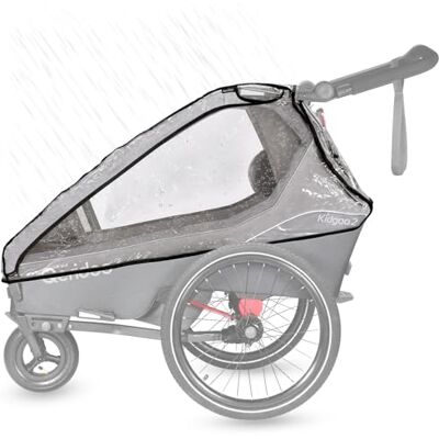 Housse pour remorque vélo Qeridoo Kidgoo 2 - Protection contre pluie et vent - Publicité Housse pour remorque vélo Qeridoo Kidgoo 2 - Protection contre pluie et vent - Publicité