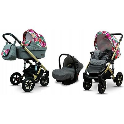 Babylux ® Enfant Poussette Combinée Set 3 en 1 Sky Lark incl. Nacelle, Canne, Siège de voiture Siège Auto Pliable avec Sac à langer, Habillage pluie, Moustiquaire etc. Publicité Babylux ® Enfant Poussette Combinée Set 3 en 1 Sky Lark incl. Nacelle, Canne, Siège de voiture Siège Auto Pliable avec Sac à langer, Habillage pluie, Moustiquaire etc. Publicité