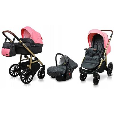 Babylux ® Enfant Poussette Combinée Set 3 en 1 Aspero incl. Nacelle, Canne, Siège de voiture Siège Auto Pliable avec Sac à langer, Habillage pluie, Moustiquaire etc. Publicité Babylux ® Enfant Poussette Combinée Set 3 en 1 Aspero incl. Nacelle, Canne, Siège de voiture Siège Auto Pliable avec Sac à langer, Habillage pluie, Moustiquaire etc. Publicité