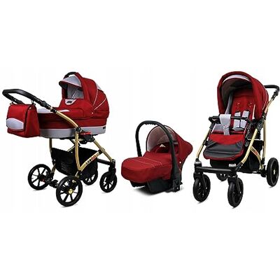 Babylux ® Enfant Poussette Combinée Set 3 en 1 Largo incl. Nacelle, Canne, Siège de voiture Siège Auto Pliable avec Sac à langer, Habillage pluie, Moustiquaire etc. Publicité Babylux ® Enfant Poussette Combinée Set 3 en 1 Largo incl. Nacelle, Canne, Siège de voiture Siège Auto Pliable avec Sac à langer, Habillage pluie, Moustiquaire etc. Publicité