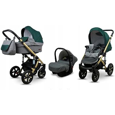 Babylux ® Enfant Poussette Combinée Set 3 en 1 Sky Lark incl. Nacelle, Canne, Siège de voiture Siège Auto Pliable avec Sac à langer, Habillage pluie, Moustiquaire etc. Publicité Babylux ® Enfant Poussette Combinée Set 3 en 1 Sky Lark incl. Nacelle, Canne, Siège de voiture Siège Auto Pliable avec Sac à langer, Habillage pluie, Moustiquaire etc. Publicité