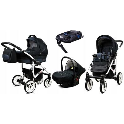Babylux ® Enfant Poussette Combinée Set 4 en 1 Largo incl. Nacelle, Canne, Siège de voiture, ISOFIX Base Siège Auto Pliable avec Sac à langer, Habillage pluie etc. Publicité Babylux ® Enfant Poussette Combinée Set 4 en 1 Largo incl. Nacelle, Canne, Siège de voiture, ISOFIX Base Siège Auto Pliable avec Sac à langer, Habillage pluie etc. Publicité
