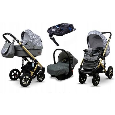 Babylux ® Enfant Poussette Combinée Set 4 en 1 Sky Lark incl. Nacelle, Canne, Siège de voiture, ISOFIX Base Siège Auto Pliable avec Sac à langer, Habillage pluie etc. Publicité Babylux ® Enfant Poussette Combinée Set 4 en 1 Sky Lark incl. Nacelle, Canne, Siège de voiture, ISOFIX Base Siège Auto Pliable avec Sac à langer, Habillage pluie etc. Publicité