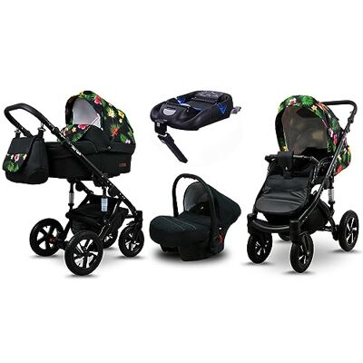 Babylux ® Enfant Poussette Combinée Set 4 en 1 Sky Lark incl. Nacelle, Canne, Siège de voiture, ISOFIX Base Siège Auto Pliable avec Sac à langer, Habillage pluie etc. Publicité Babylux ® Enfant Poussette Combinée Set 4 en 1 Sky Lark incl. Nacelle, Canne, Siège de voiture, ISOFIX Base Siège Auto Pliable avec Sac à langer, Habillage pluie etc. Publicité
