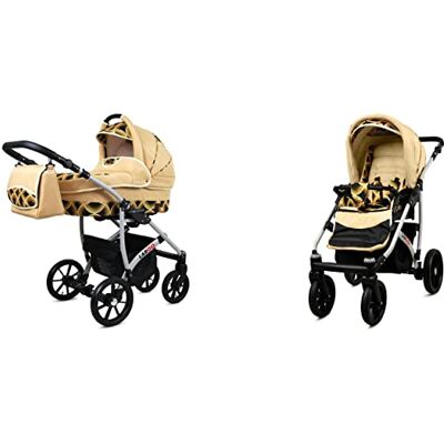 Babylux Largo Poussette Bébé 2en1 Profonde et Poussette Avec Accessoires Réglable et Pliable Construction en Aluminium Léger 2 Options de Montage Imperméable Gold Rainbow Silver Frame - Publicité Babylux Largo Poussette Bébé 2en1 Profonde et Poussette Avec Accessoires Réglable et Pliable Construction en Aluminium Léger 2 Options de Montage Imperméable Gold Rainbow Silver Frame - Publicité