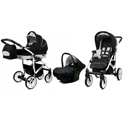 Babylux ® Enfant Poussette Combinée Set 3 en 1 Largo incl. Nacelle, Canne, Siège de voiture Siège Auto Pliable avec Sac à langer, Habillage pluie, Moustiquaire etc. Publicité Babylux ® Enfant Poussette Combinée Set 3 en 1 Largo incl. Nacelle, Canne, Siège de voiture Siège Auto Pliable avec Sac à langer, Habillage pluie, Moustiquaire etc. Publicité