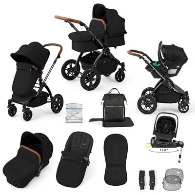 Ickle Bubba Système de voyage Stomp Luxe 12 pièces avec siège auto i-Size Nimbus et base ISOFIX pivotante à 180° – De la naissance à 22 kg (environ 4 ans) (Minuit/Beige, Châssis noir) - Publicité Ickle Bubba Système de voyage Stomp Luxe 12 pièces avec siège auto i-Size Nimbus et base ISOFIX pivotante à 180° – De la naissance à 22 kg (environ 4 ans) (Minuit/Beige, Châssis noir) - Publicité