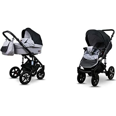 Babylux ® Enfant Poussette Combinée Set 2 en 1 Sky Lark incl. Nacelle, Canne, Siège de voiture Siège Auto Pliable avec Sac à langer, Habillage pluie, Moustiquaire etc. Publicité Babylux ® Enfant Poussette Combinée Set 2 en 1 Sky Lark incl. Nacelle, Canne, Siège de voiture Siège Auto Pliable avec Sac à langer, Habillage pluie, Moustiquaire etc. Publicité