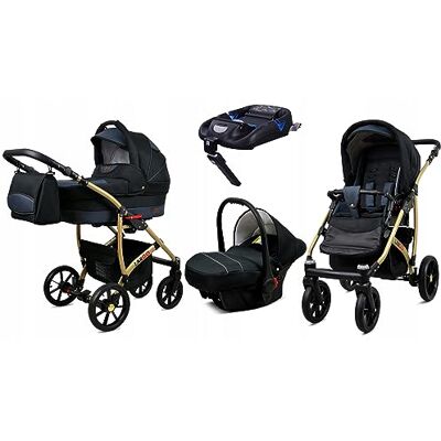 Babylux ® Enfant Poussette Combinée Set 4 en 1 Largo incl. Nacelle, Canne, Siège de voiture, ISOFIX Base Siège Auto Pliable avec Sac à langer, Habillage pluie etc. Publicité Babylux ® Enfant Poussette Combinée Set 4 en 1 Largo incl. Nacelle, Canne, Siège de voiture, ISOFIX Base Siège Auto Pliable avec Sac à langer, Habillage pluie etc. Publicité