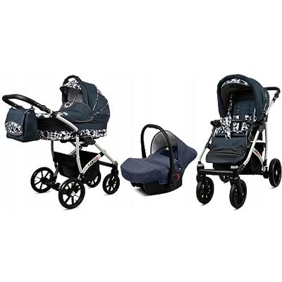 Babylux ® Enfant Poussette Combinée Set 3 en 1 Largo incl. Nacelle, Canne, Siège de voiture Siège Auto Pliable avec Sac à langer, Habillage pluie, Moustiquaire etc. Publicité Babylux ® Enfant Poussette Combinée Set 3 en 1 Largo incl. Nacelle, Canne, Siège de voiture Siège Auto Pliable avec Sac à langer, Habillage pluie, Moustiquaire etc. Publicité