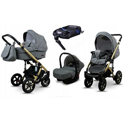 Babylux ® Enfant Poussette Combinée Set 4 en 1 Sky Lark incl. Nacelle, Canne, Siège de voiture, ISOFIX Base Siège Auto Pliable avec Sac à langer, Habillage pluie etc. Publicité Babylux ® Enfant Poussette Combinée Set 4 en 1 Sky Lark incl. Nacelle, Canne, Siège de voiture, ISOFIX Base Siège Auto Pliable avec Sac à langer, Habillage pluie etc. Publicité