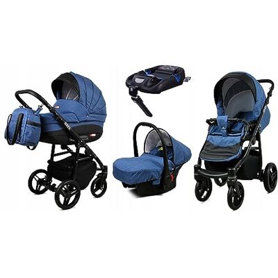 Babylux ® Enfant Poussette Combinée Set 4 en 1 Axel incl. Nacelle, Canne, Siège de voiture, ISOFIX Base Siège Auto Pliable avec Sac à langer, Habillage pluie etc. Publicité Babylux ® Enfant Poussette Combinée Set 4 en 1 Axel incl. Nacelle, Canne, Siège de voiture, ISOFIX Base Siège Auto Pliable avec Sac à langer, Habillage pluie etc. Publicité