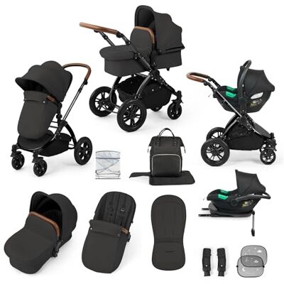 Ickle Bubba Poussette Tout-Terrain 12pcs Stomp Luxe – Système de Voyage 3 en 1 avec Siège Auto i-Size Cirrus + Base ISOFIX – Siège Réversible, Landau & Accessoires (Noir/Gris anthracite/Beige) - Publicité Ickle Bubba Poussette Tout-Terrain 12pcs Stomp Luxe – Système de Voyage 3 en 1 avec Siège Auto i-Size Cirrus + Base ISOFIX – Siège Réversible, Landau & Accessoires (Noir/Gris anthracite/Beige) - Publicité