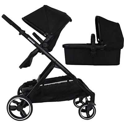 Deryan Poussette pour 2 enfants pour nouveau-nés, tout-petits et enfants d'âge préscolaire poussette poussette jusqu'à 50 kg landau poussette de voyage 2 en 1 ensemble complet Noir - Publicité Deryan Poussette pour 2 enfants pour nouveau-nés, tout-petits et enfants d'âge préscolaire poussette poussette jusqu'à 50 kg landau poussette de voyage 2 en 1 ensemble complet Noir - Publicité