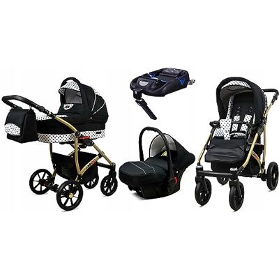 Babylux ® Enfant Poussette Combinée Set 4 en 1 Largo incl. Nacelle, Canne, Siège de voiture, ISOFIX Base Siège Auto Pliable avec Sac à langer, Habillage pluie etc. Publicité Babylux ® Enfant Poussette Combinée Set 4 en 1 Largo incl. Nacelle, Canne, Siège de voiture, ISOFIX Base Siège Auto Pliable avec Sac à langer, Habillage pluie etc. Publicité