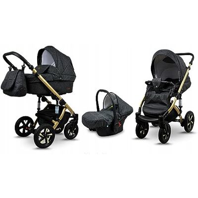 Babylux ® Enfant Poussette Combinée Set 3 en 1 Sky Lark incl. Nacelle, Canne, Siège de voiture Siège Auto Pliable avec Sac à langer, Habillage pluie, Moustiquaire etc. Publicité Babylux ® Enfant Poussette Combinée Set 3 en 1 Sky Lark incl. Nacelle, Canne, Siège de voiture Siège Auto Pliable avec Sac à langer, Habillage pluie, Moustiquaire etc. Publicité