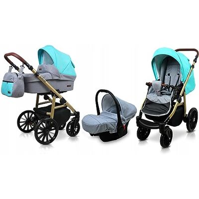 Babylux ® Enfant Poussette Combinée Set 3 en 1 Aspero incl. Nacelle, Canne, Siège de voiture Siège Auto Pliable avec Sac à langer, Habillage pluie, Moustiquaire etc. Publicité Babylux ® Enfant Poussette Combinée Set 3 en 1 Aspero incl. Nacelle, Canne, Siège de voiture Siège Auto Pliable avec Sac à langer, Habillage pluie, Moustiquaire etc. Publicité