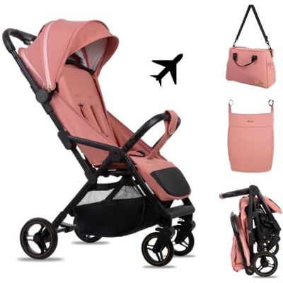 Babylux Poussette de Voyage GIAU avec Fonction Allongée, Couleur: rose Poussette, Petite Et Légère, Poignée Télescopique, Pliage Compact, Sac À Langer, Sac De Voyage Et Autres Accessoires - Publicité Babylux Poussette de Voyage GIAU avec Fonction Allongée, Couleur: rose Poussette, Petite Et Légère, Poignée Télescopique, Pliage Compact, Sac À Langer, Sac De Voyage Et Autres Accessoires - Publicité