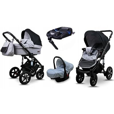 Babylux ® Enfant Poussette Combinée Set 4 en 1 Sky Lark incl. Nacelle, Canne, Siège de voiture, ISOFIX Base Siège Auto Pliable avec Sac à langer, Habillage pluie etc. Publicité Babylux ® Enfant Poussette Combinée Set 4 en 1 Sky Lark incl. Nacelle, Canne, Siège de voiture, ISOFIX Base Siège Auto Pliable avec Sac à langer, Habillage pluie etc. Publicité