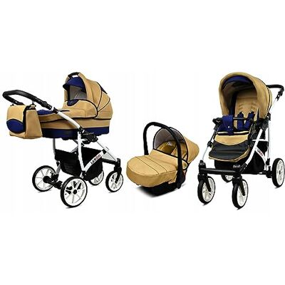 Babylux ® Enfant Poussette Combinée Set 3 en 1 Largo incl. Nacelle, Canne, Siège de voiture Siège Auto Pliable avec Sac à langer, Habillage pluie, Moustiquaire etc. Publicité Babylux ® Enfant Poussette Combinée Set 3 en 1 Largo incl. Nacelle, Canne, Siège de voiture Siège Auto Pliable avec Sac à langer, Habillage pluie, Moustiquaire etc. Publicité