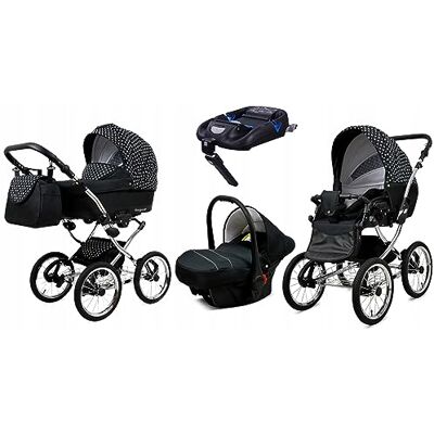 BABYLUX - MARGARET EXCLUSIVE 4 in 1 - Points Blancs - Aluminium - Pushchair - Publicité BABYLUX - MARGARET EXCLUSIVE 4 in 1 - Points Blancs - Aluminium - Pushchair - Publicité