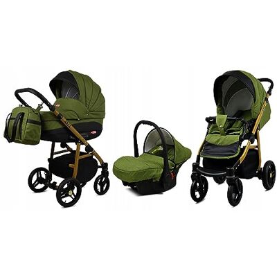 Babylux ® Enfant Poussette Combinée Set 3 en 1 Axel incl. Nacelle, Canne, Siège de voiture Siège Auto Pliable avec Sac à langer, Habillage pluie, Moustiquaire etc. Publicité Babylux ® Enfant Poussette Combinée Set 3 en 1 Axel incl. Nacelle, Canne, Siège de voiture Siège Auto Pliable avec Sac à langer, Habillage pluie, Moustiquaire etc. Publicité