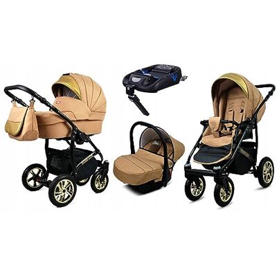 Babylux ® Enfant Poussette Combinée Set 4 en 1 Gold Lux incl. Nacelle - Publicité Babylux ® Enfant Poussette Combinée Set 4 en 1 Gold Lux incl. Nacelle - Publicité