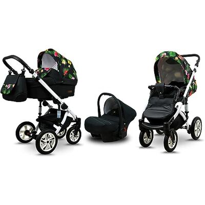 Babylux ® Enfant Poussette Combinée Set 3 en 1 Sky Lark incl. Nacelle, Canne, Siège de voiture Siège Auto Pliable avec Sac à langer, Habillage pluie, Moustiquaire etc. Publicité Babylux ® Enfant Poussette Combinée Set 3 en 1 Sky Lark incl. Nacelle, Canne, Siège de voiture Siège Auto Pliable avec Sac à langer, Habillage pluie, Moustiquaire etc. Publicité