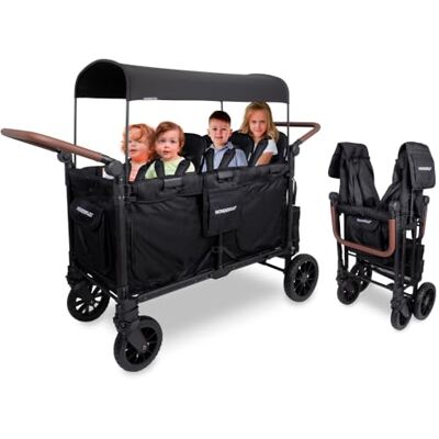 WONDERFOLD W6 Luxe Pro Poussette Wagon, Cadre en Aluminium, 6 Places, Noir Poussette pliable avec auvent réglable et poignée de poussée, roues tout-terrain XL et harnais à 5 points pour enfants - Publicité WONDERFOLD W6 Luxe Pro Poussette Wagon, Cadre en Aluminium, 6 Places, Noir Poussette pliable avec auvent réglable et poignée de poussée, roues tout-terrain XL et harnais à 5 points pour enfants - Publicité