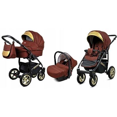 Babylux ® Enfant Poussette Combinée Set 3 en 1 Gold Lux incl. Nacelle - Publicité Babylux ® Enfant Poussette Combinée Set 3 en 1 Gold Lux incl. Nacelle - Publicité