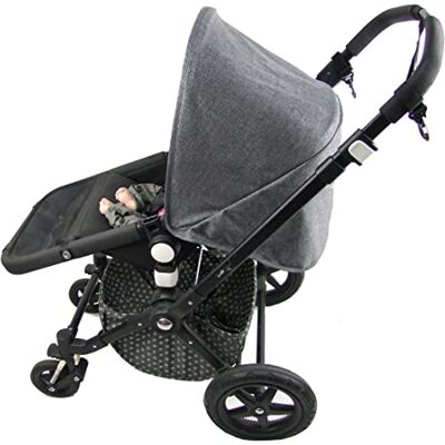 BambiniWelt by Rafael K. BAMBINIWELT Accessoires compatibles avec capote de soleil Cameleon Bugabo Housse de guidon pour poussette et poussette (capote chiné gris foncé) - Publicité BambiniWelt by Rafael K. BAMBINIWELT Accessoires compatibles avec capote de soleil Cameleon Bugabo Housse de guidon pour poussette et poussette (capote chiné gris foncé) - Publicité