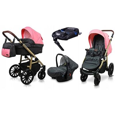 Babylux ® Enfant Poussette Combinée Set 4 en 1 Aspero incl. Nacelle, Canne, Siège de voiture, ISOFIX Base Siège Auto Pliable avec Sac à langer, Habillage pluie etc. Publicité Babylux ® Enfant Poussette Combinée Set 4 en 1 Aspero incl. Nacelle, Canne, Siège de voiture, ISOFIX Base Siège Auto Pliable avec Sac à langer, Habillage pluie etc. Publicité