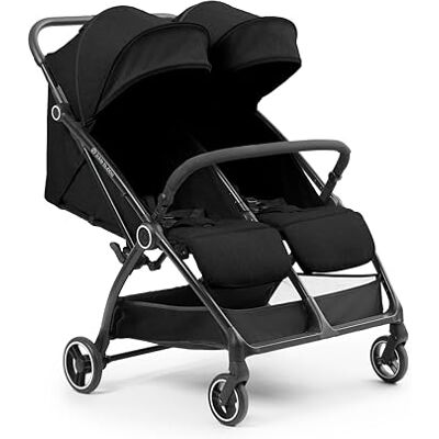Ickle Bubba Aries Poussette double à pliage automatique (Noir) – Poussette jumelle fine et légère de 10,5 kg, pliage automatique à une main, sièges réglables, pare-soleil ventilés, housse de pluie - Publicité Ickle Bubba Aries Poussette double à pliage automatique (Noir) – Poussette jumelle fine et légère de 10,5 kg, pliage automatique à une main, sièges réglables, pare-soleil ventilés, housse de pluie - Publicité