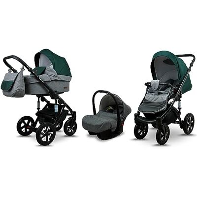 Babylux ® Enfant Poussette Combinée Set 3 en 1 Sky Lark incl. Nacelle, Canne, Siège de voiture Siège Auto Pliable avec Sac à langer, Habillage pluie, Moustiquaire etc. Publicité Babylux ® Enfant Poussette Combinée Set 3 en 1 Sky Lark incl. Nacelle, Canne, Siège de voiture Siège Auto Pliable avec Sac à langer, Habillage pluie, Moustiquaire etc. Publicité