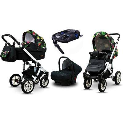 Babylux ® Enfant Poussette Combinée Set 4 en 1 Sky Lark incl. Nacelle, Canne, Siège de voiture, ISOFIX Base Siège Auto Pliable avec Sac à langer, Habillage pluie etc. Publicité Babylux ® Enfant Poussette Combinée Set 4 en 1 Sky Lark incl. Nacelle, Canne, Siège de voiture, ISOFIX Base Siège Auto Pliable avec Sac à langer, Habillage pluie etc. Publicité