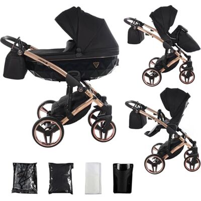 JUNAMA Poussette Diamond S 2en1 3en1 4en1 (03 noir et cuivre, 2en1) - Publicité JUNAMA Poussette Diamond S 2en1 3en1 4en1 (03 noir et cuivre, 2en1) - Publicité